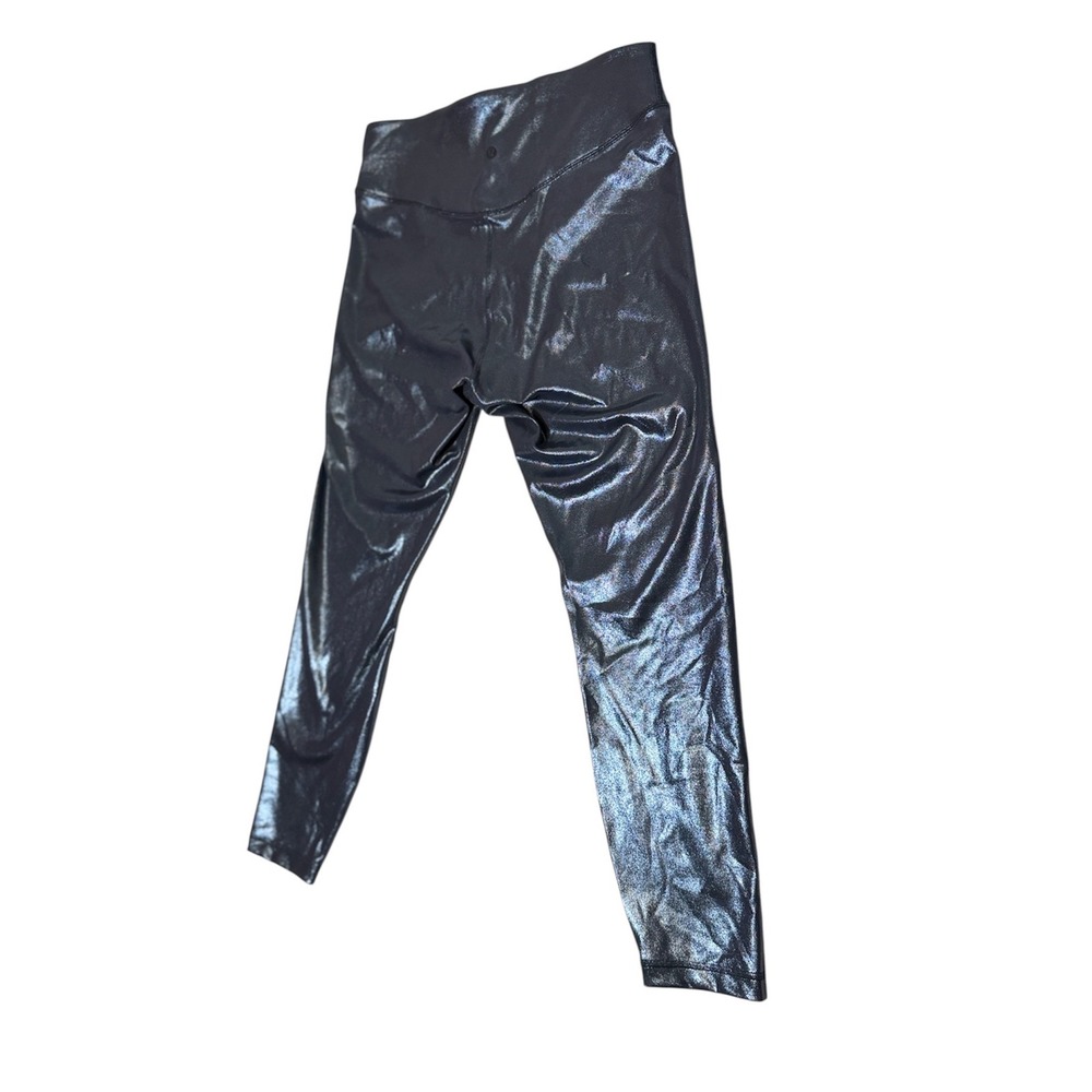 Lululemon Align High-Rise 25' Foil Shine Black Leggings Sz 12 Yoga Cybercore - Picture 8 of 12